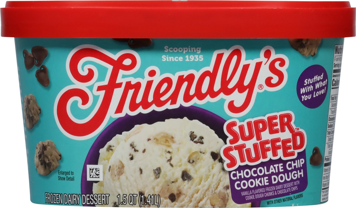 slide 9 of 9, Friendly's Super Stuffed Chocolate Chip Cookie Dough Frozen Dairy Dessert 1.5 qt, 1.5 qt