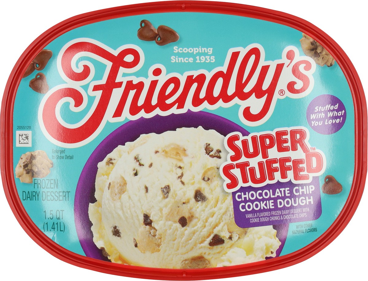 slide 3 of 9, Friendly's Super Stuffed Chocolate Chip Cookie Dough Frozen Dairy Dessert 1.5 qt, 1.5 qt