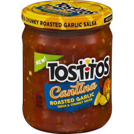 slide 3 of 9, Tostitos Cantina Roasted Garlic Thick & Chunky Salsa, 15.5 oz