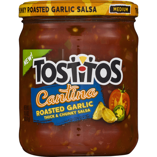 slide 4 of 9, Tostitos Cantina Roasted Garlic Thick & Chunky Salsa, 15.5 oz