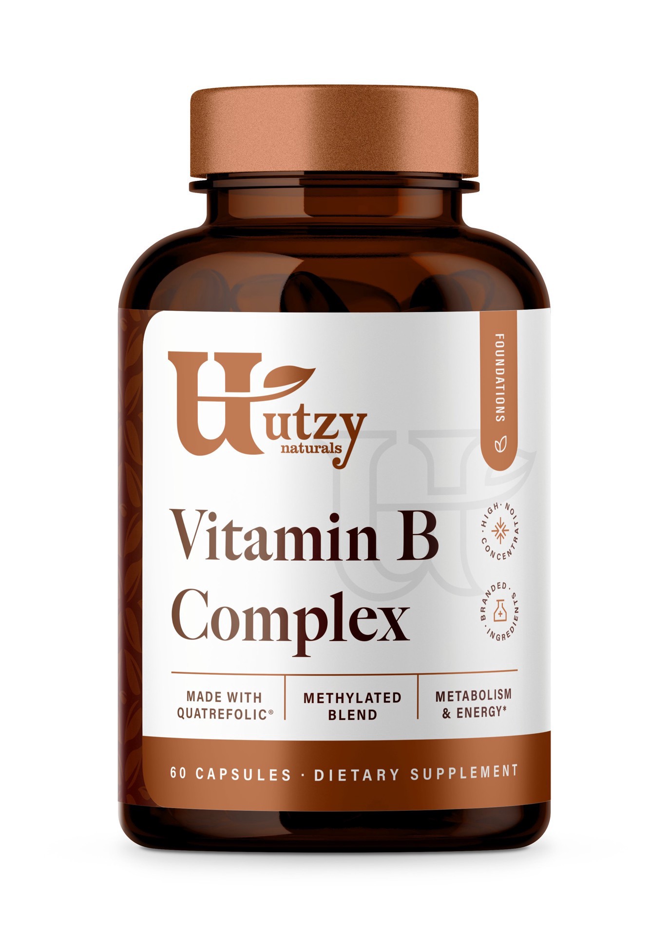 slide 1 of 1, Utzy Naturals Vitamin B-Complex Capsules, 60 ct