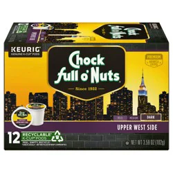 Chock Full O' Nuts Upper West Side Dark Roast K-Cup Pods - 12 ct