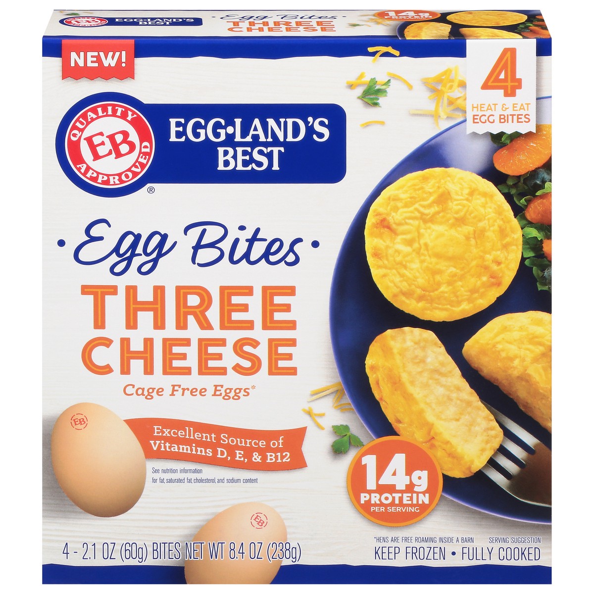 slide 1 of 9, Eggland's Best Three Cheese Egg Bites, 4 ct