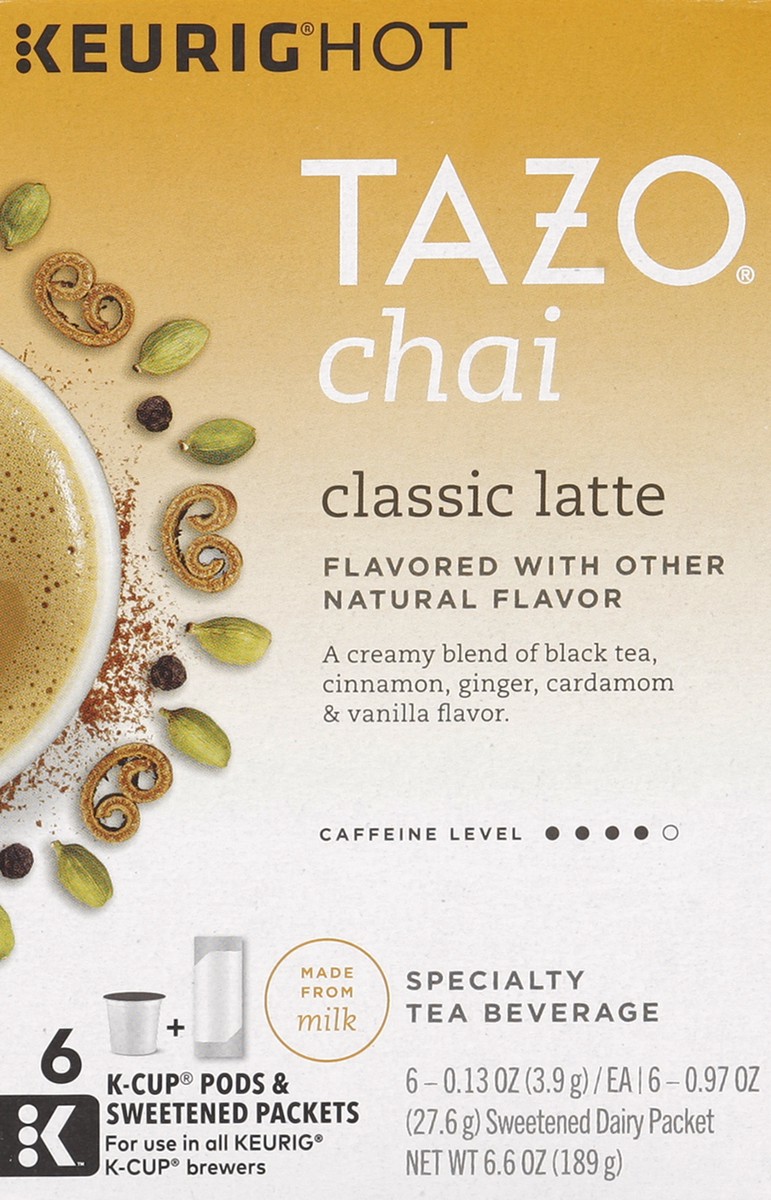 slide 4 of 8, TAZO K-Cup Pods Chai Latte- 6 ct, 6 ct