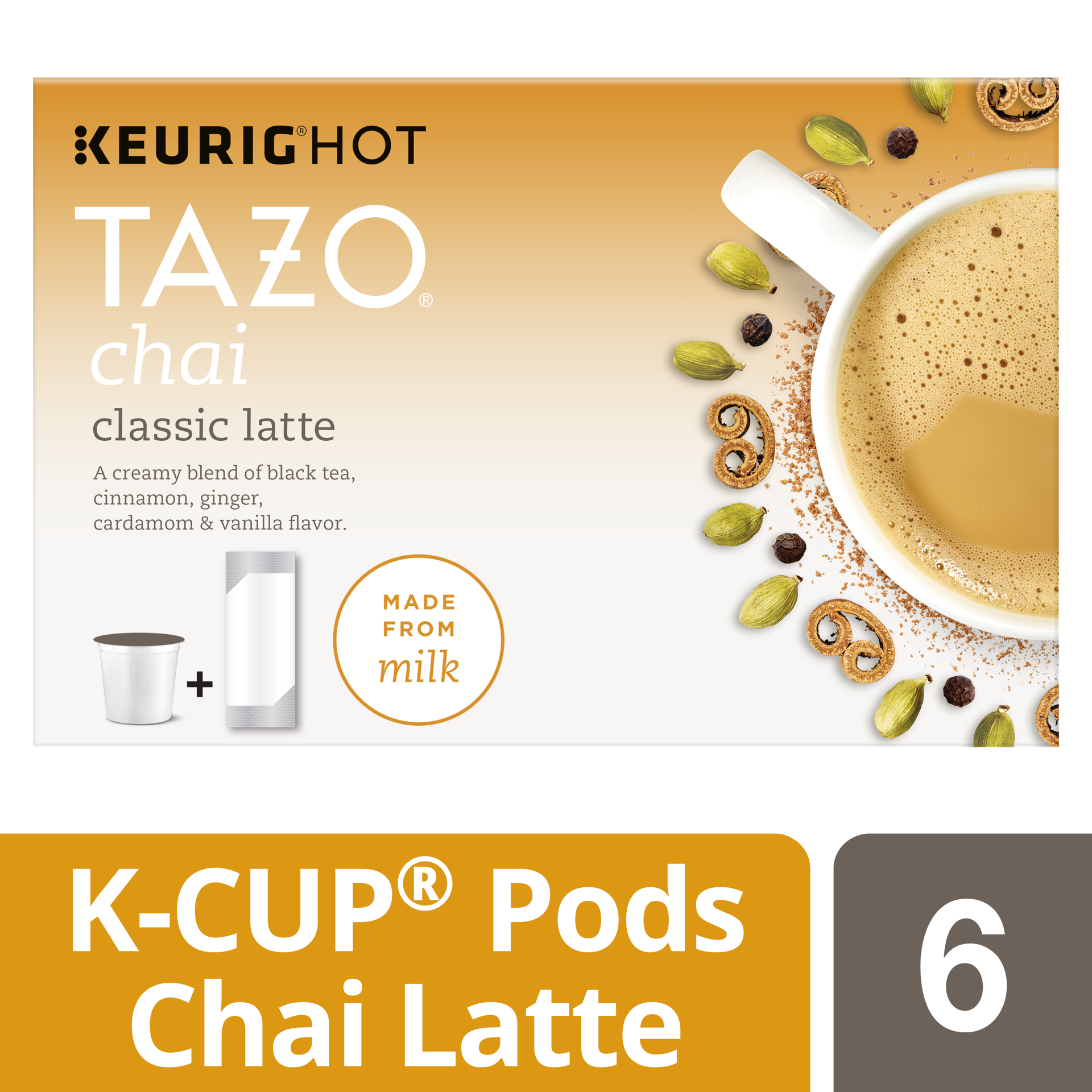 slide 1 of 2, TAZO K-Cup Pods Chai Latte, 6 ct, 6 ct