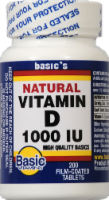 slide 1 of 1, Basic Natural Vitamin D Capsules 1000Iu, 200 ct