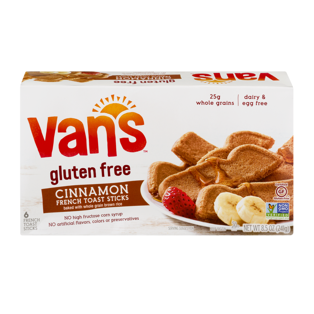 slide 1 of 1, Van's Gluten Free Cinnamon French Toast Sticks, 8.5 oz