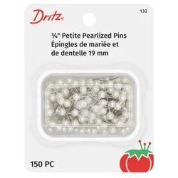 Dritz Petite Pearlized Pins - Size 12 - 150 pc - White