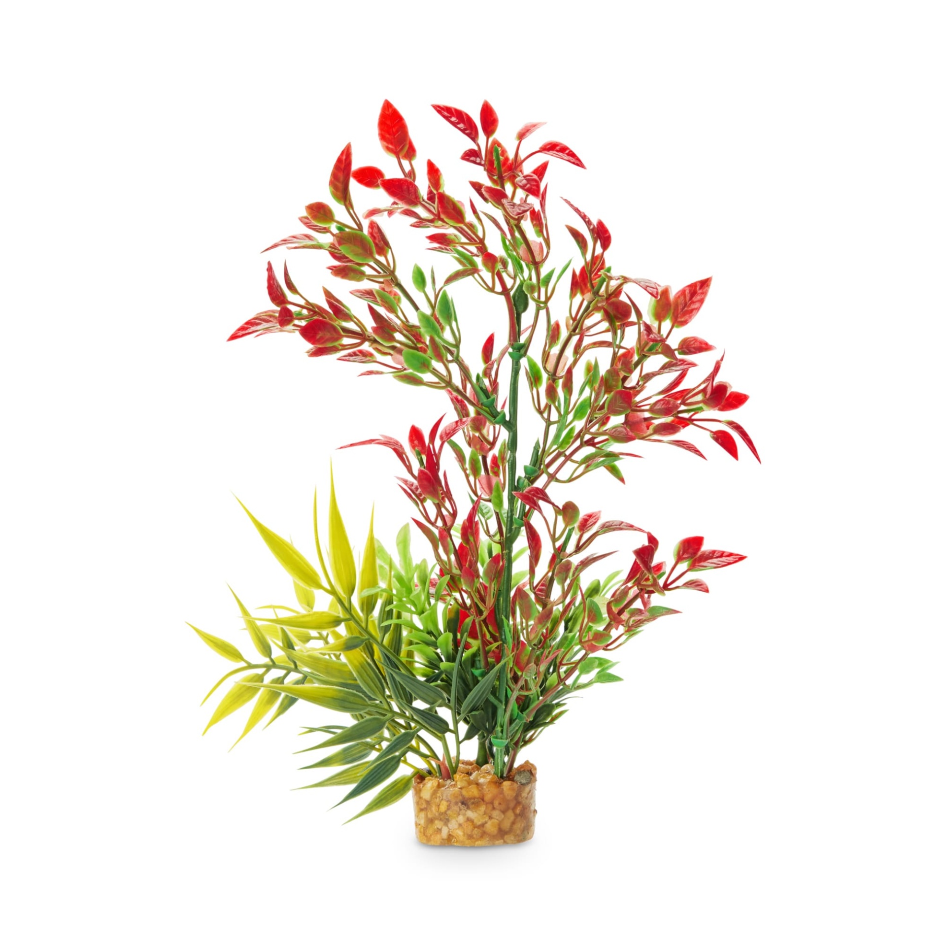 slide 1 of 1, Imagitarium Red and Green Plastic Aquarium Plant with Yellow Accents, LG