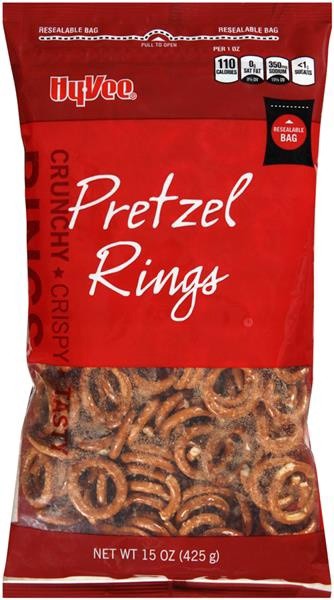slide 1 of 1, Hy-Vee Pretzel Rings - 15 oz, 15 oz