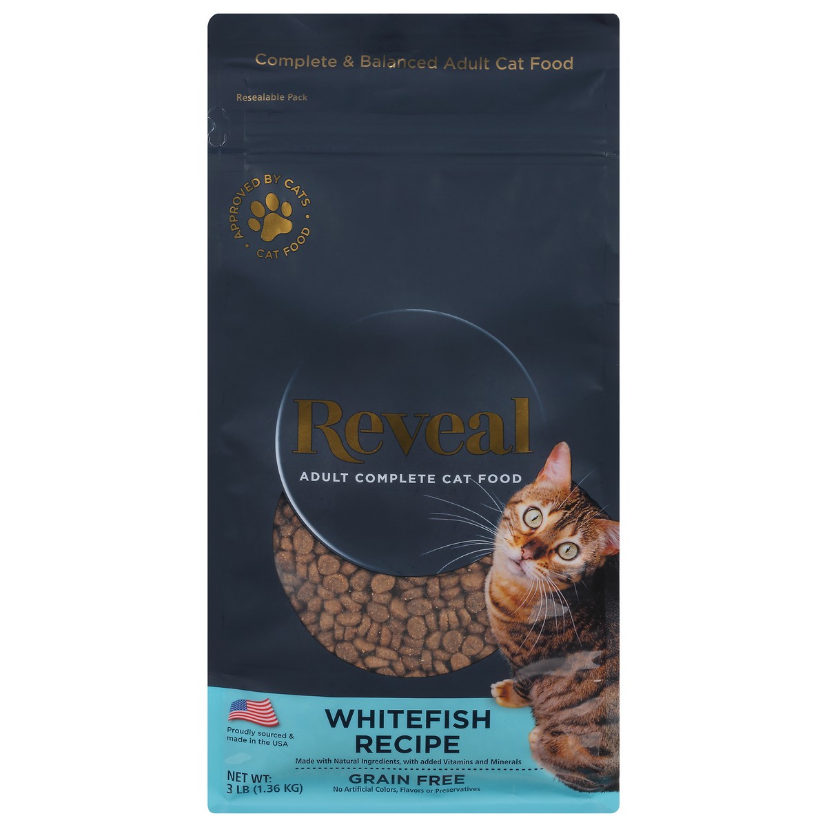slide 10 of 10, Reveal Natural Adult Dry Cat Food Whitefish Recipe 3 Lb., 3 lb
