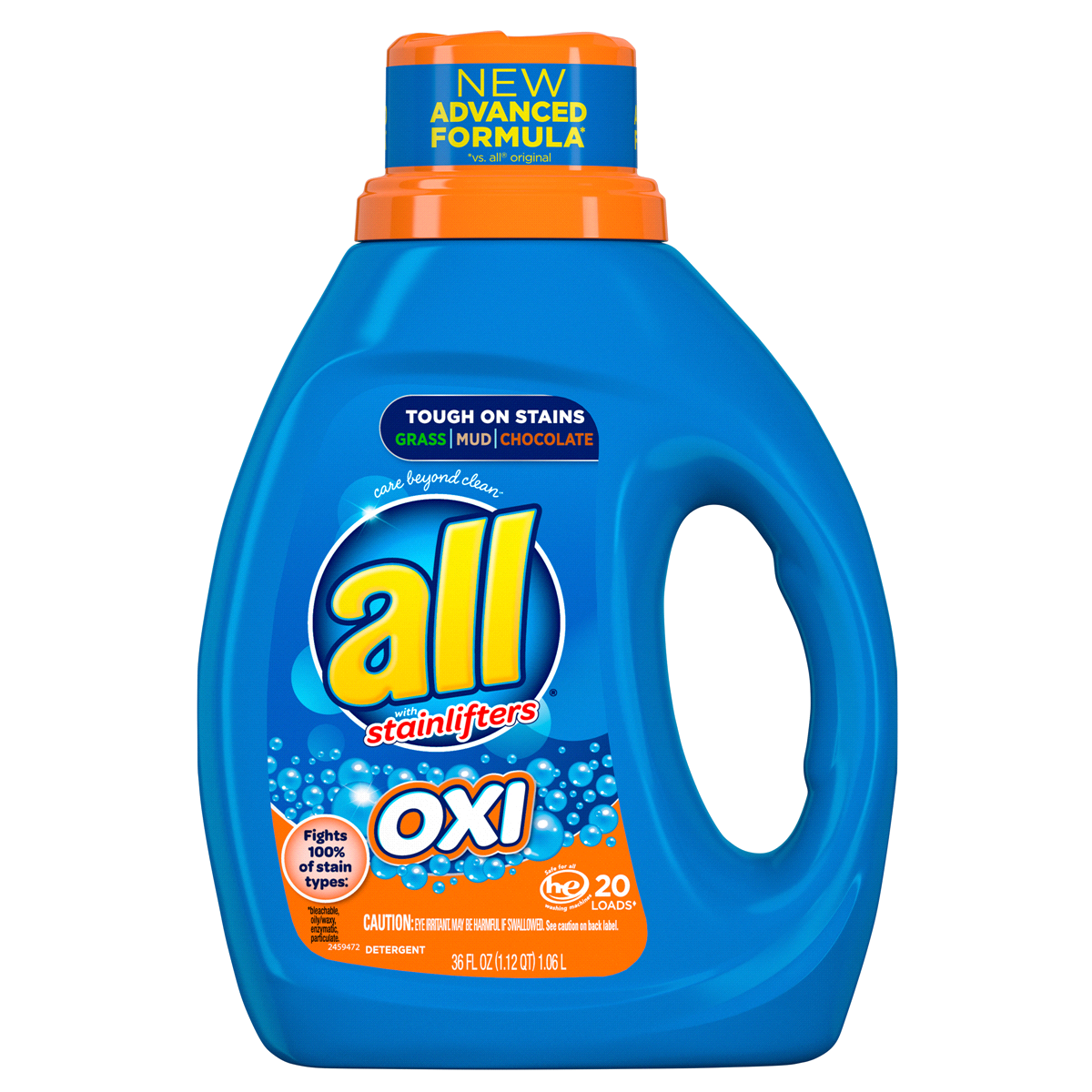 slide 1 of 1, All With Stainlifters Odor Lifter Liquid Laundry Detergent, 36 fl oz