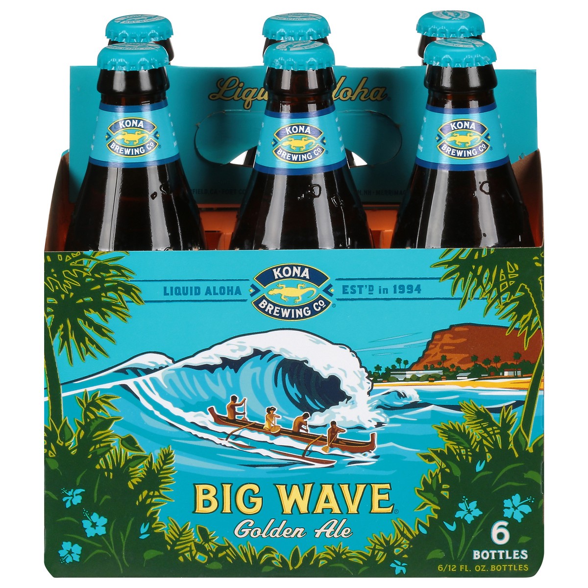 Kona Brewing Co. Big Wave Golden Ale Beer 6 - 12 fl oz Bottles 6