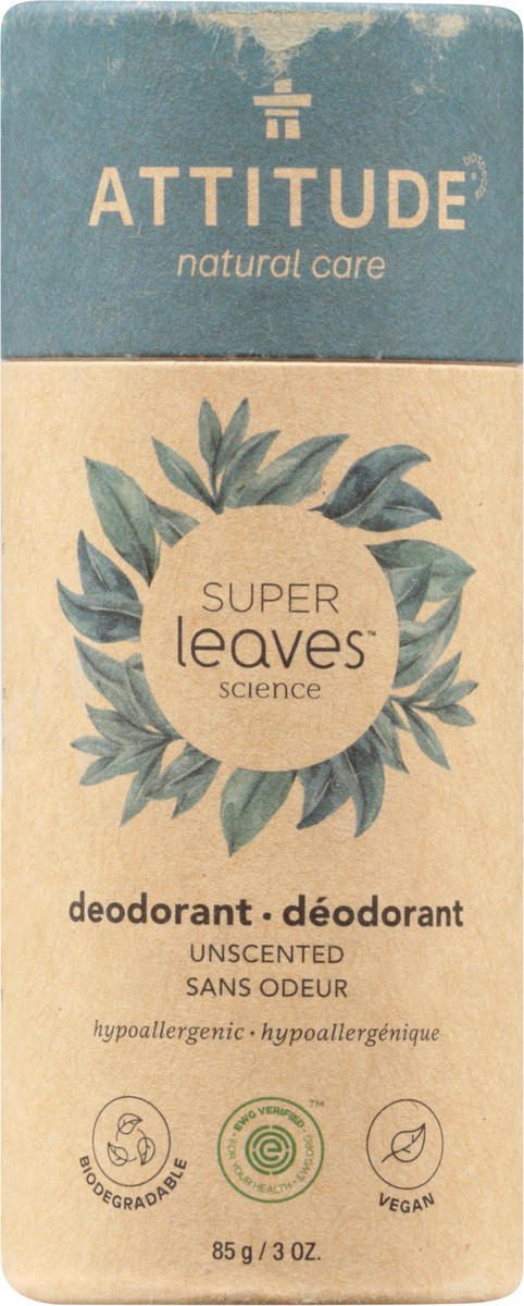 slide 8 of 10, Attitude Super Leaves Unscendeodorant 3Oz, 1 ct