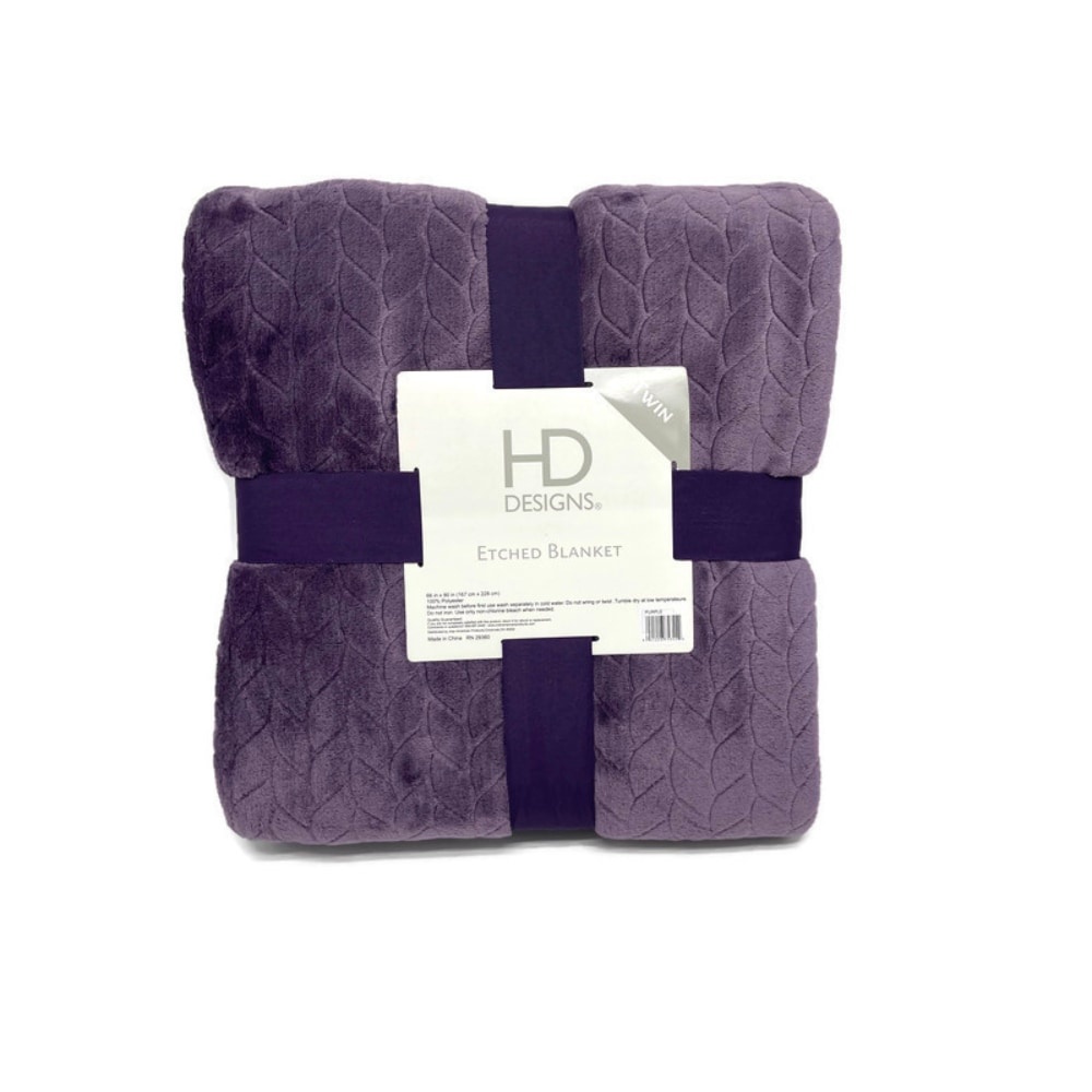 slide 1 of 1, HD Designs Velvet Blanket - Purple, Twin Size