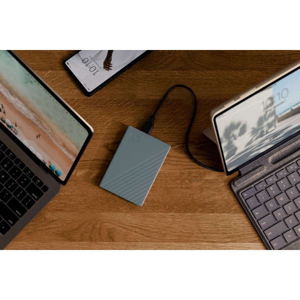 slide 5 of 10, Western Digital My Passport Usb-C Portable Hard Drive, 5Tb, Silicon Gray, 1 ct