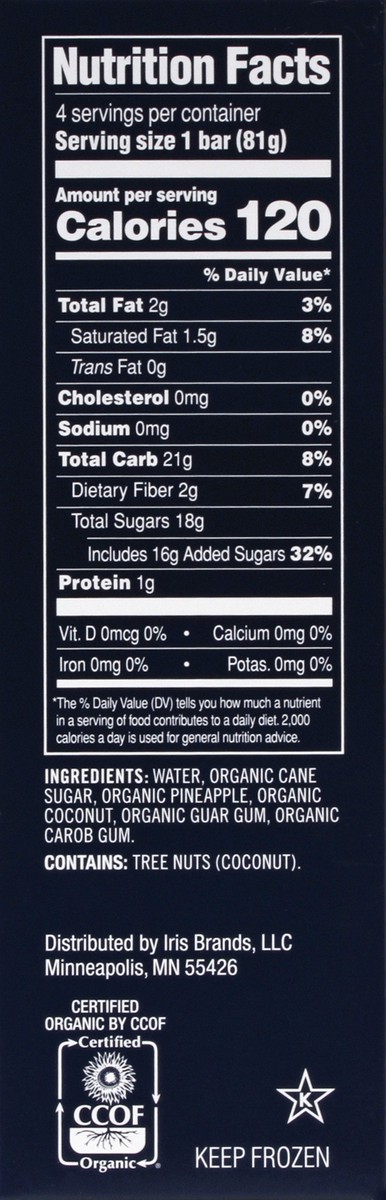 slide 4 of 5, Solera Fruit Bars, Organic, Pina Colada, Crushed, 4 ct