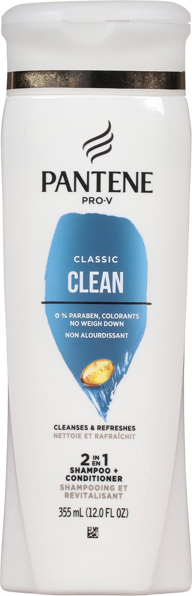 slide 5 of 9, Pantene Pro-V 2 in 1 Classic Clean Shampoo + Conditioner 12.0 fl oz, 12 fl oz