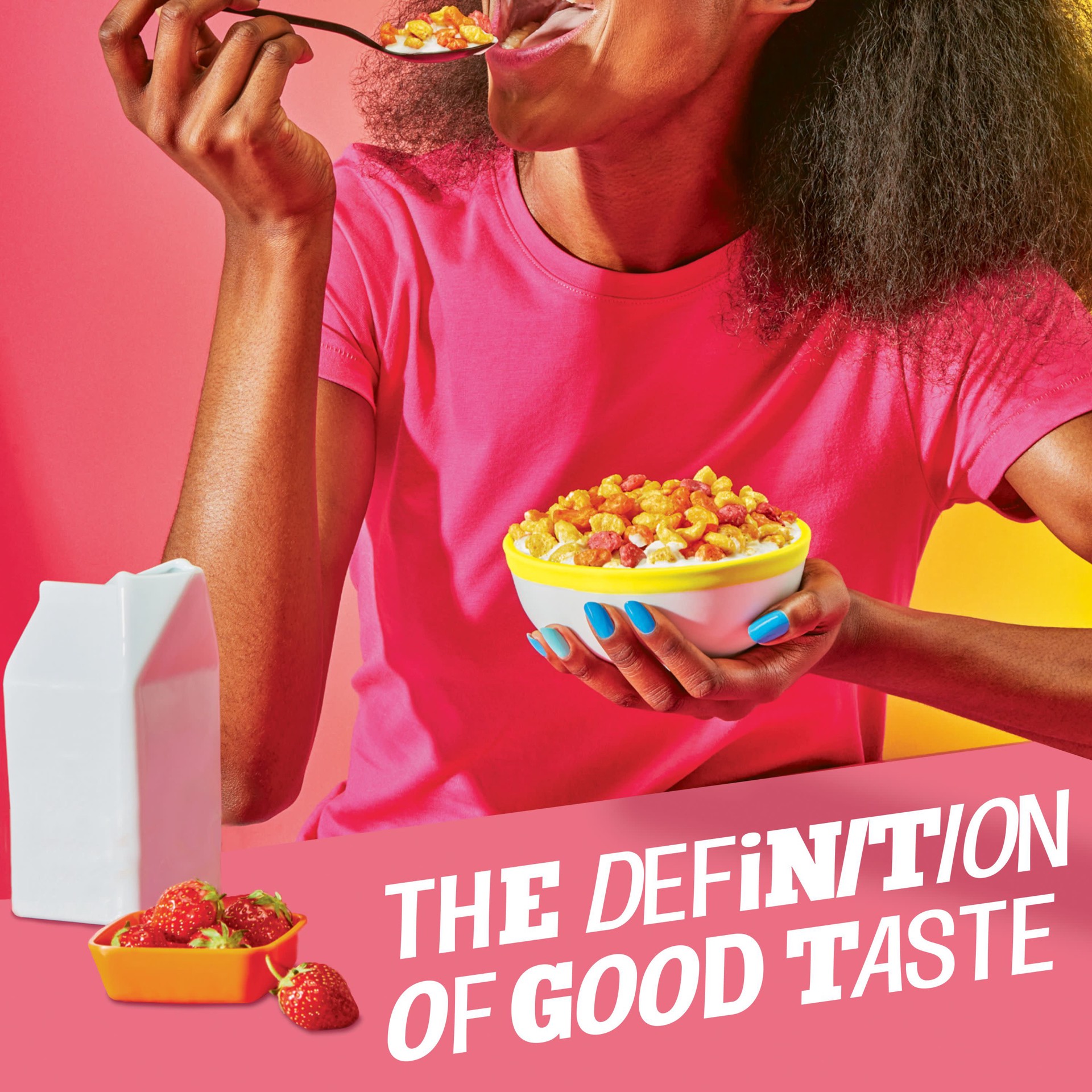 slide 5 of 5, Eat Your Mouth Off Breakfast Cereal, Plant Based Cereal, Protein Snack, Fruity, 7.4oz Box, 1 Box, 7.4 oz