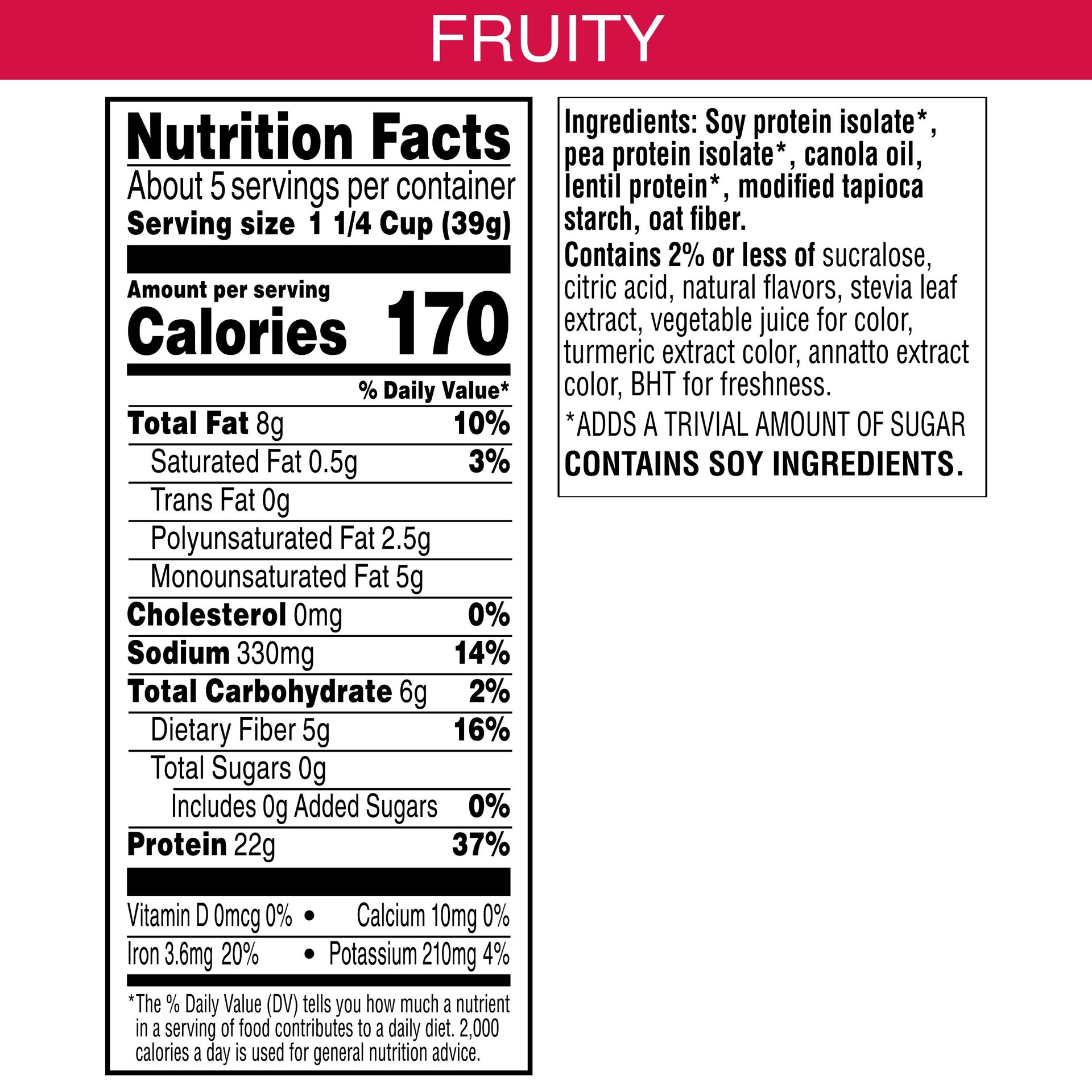 slide 4 of 5, Eat Your Mouth Off Breakfast Cereal, Plant Based Cereal, Protein Snack, Fruity, 7.4oz Box, 1 Box, 7.4 oz