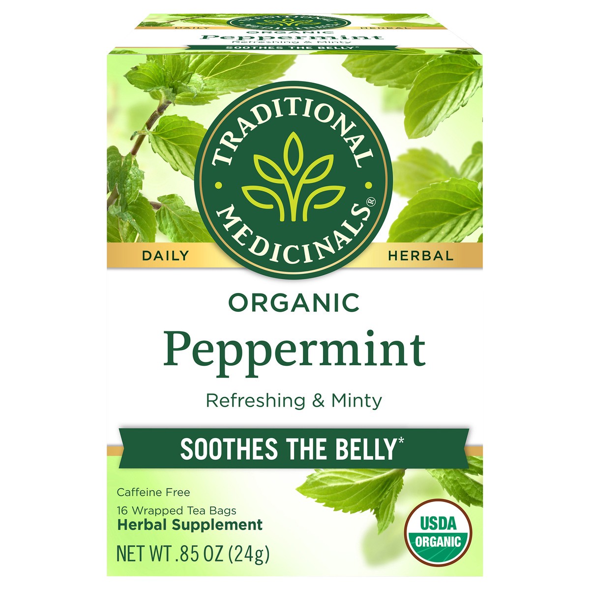 slide 1 of 6, Traditional Medicinals Peppermint, 16 ct