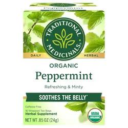 Traditional Medicinals Organic Peppermint Caffeine Free Herbal Tea