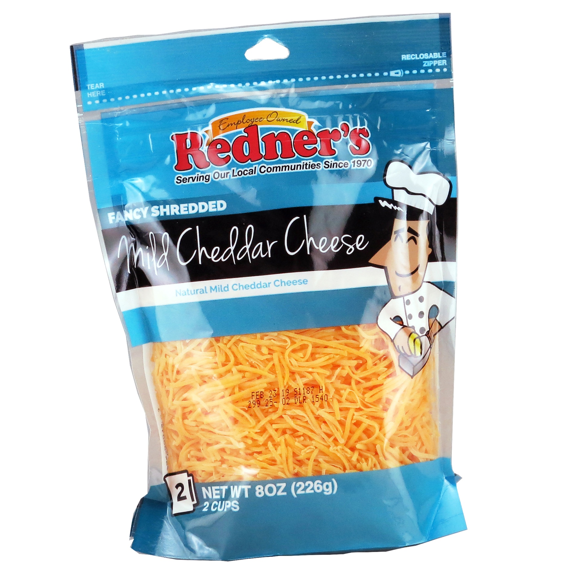 slide 1 of 1, Redner's Shredded Fancy Cheddar, 8 oz