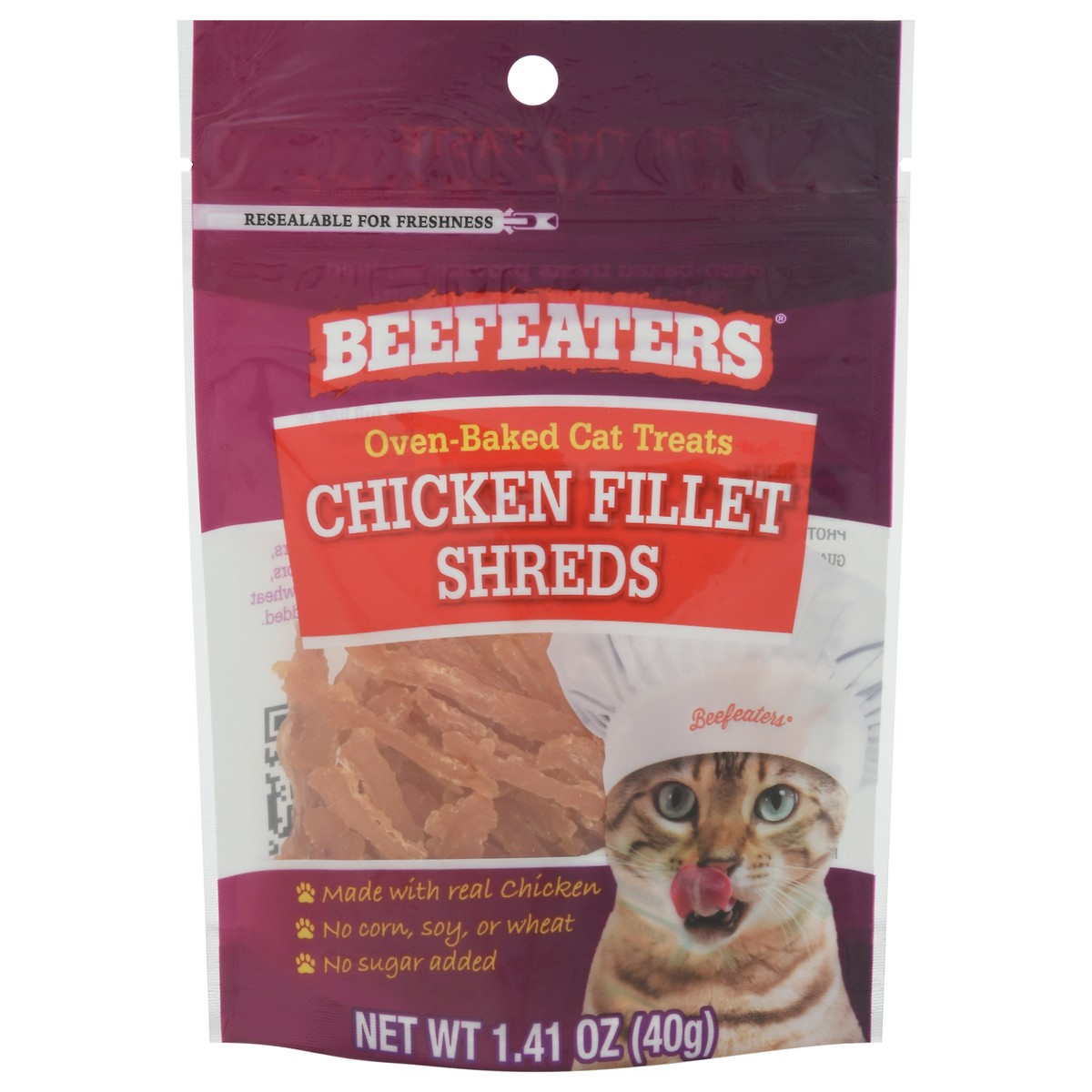 slide 1 of 9, Beefeaters Oven-Baked Chicken Fillet Shreds Cat Treats 1.41 oz, 1.41 oz