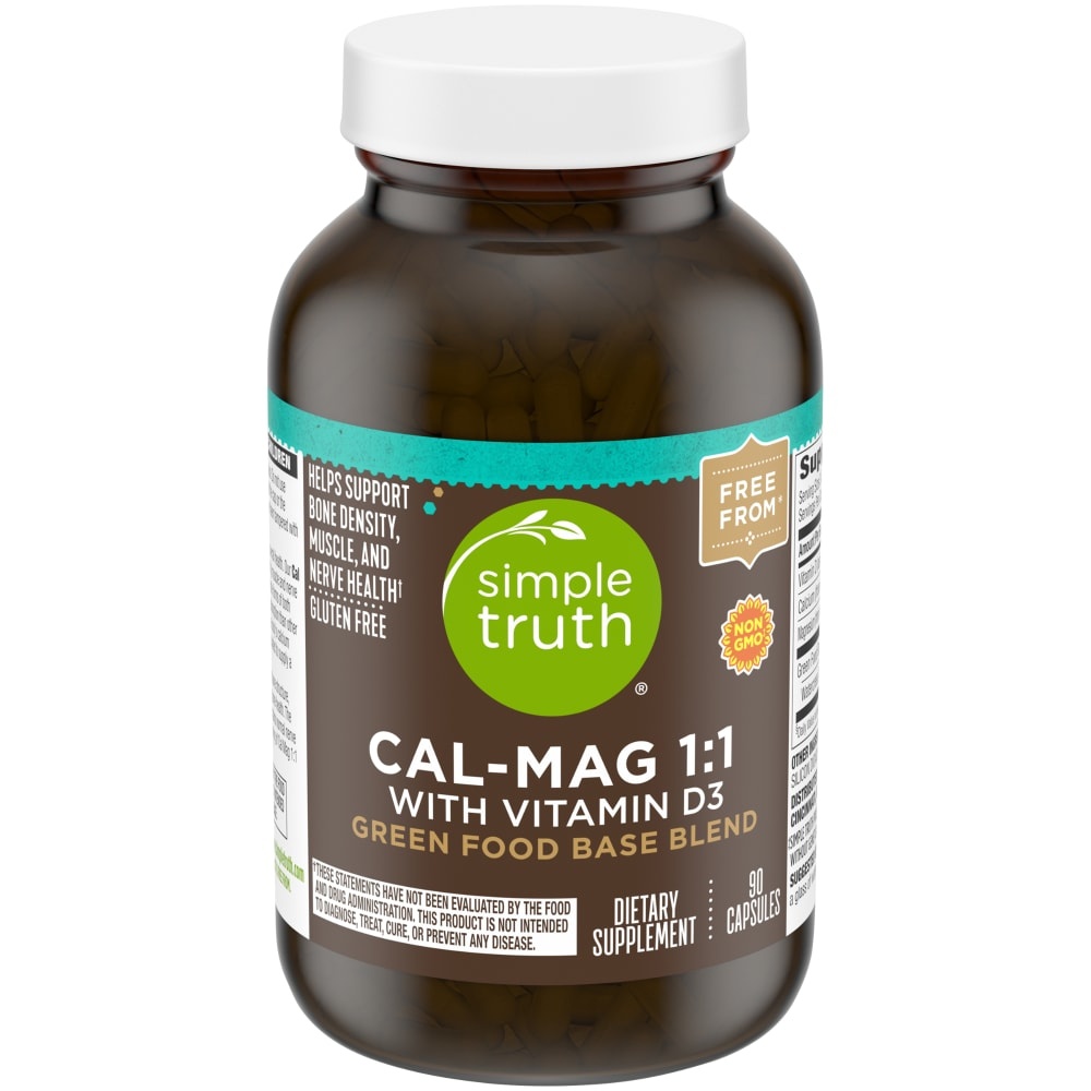 slide 1 of 1, Simple Truth Calmag 11 With Vitamin D3 Capsules, 90 ct