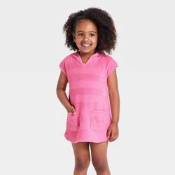 Toddler Girls' Striped Embossed Cover Up Dress - Cat & Jack™ Pink 12M