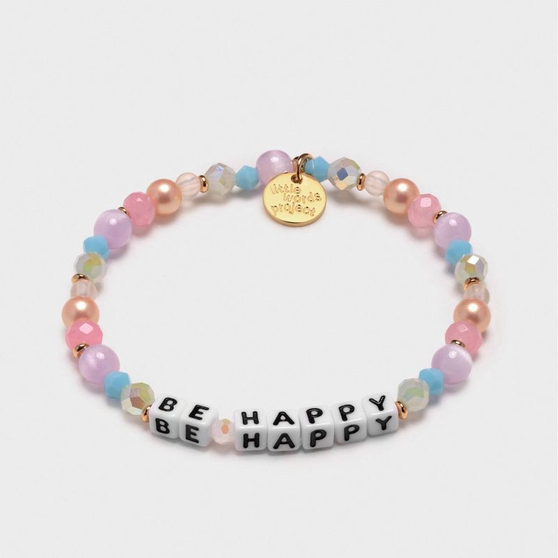 slide 2 of 3, Little Words Project "Be Happy" Beaded Bracelet, 1 ct