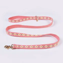 Hooray House Daisy Dog Leash - 5 ft - Pink