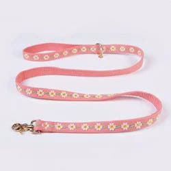 Hooray House Daisy Dog Leash - 5 ft - Pink