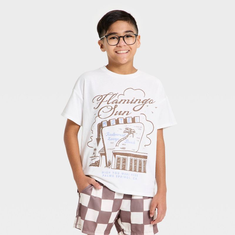 slide 1 of 4, Grayson Threads Kids Boys' Oversized Graphic T-Shirt - White/Brown XS, 1 ct