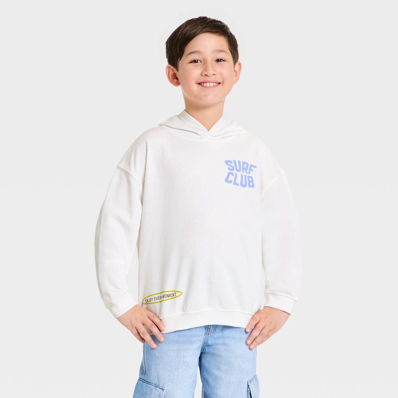 slide 1 of 4, Grayson Threads Kids Boys' Surf Club Graphic Hoodie - White XL, 1 ct