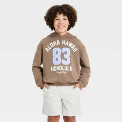 Grayson Threads Kids Boys' Hawaii Graphic Hooded Pullover Sweatshirt - Brown XS