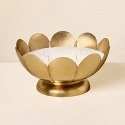 Hearth & Hand with Magnolia 5 Wick Large Scallop Brass Cozy Cardamom Jar Candle Cream 22oz - Hearth & Hand™ with Magnolia