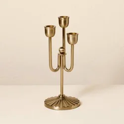 Hearth & Hand with Magnolia 3ct 9.5"x4" Brass Taper Candelabra - Hearth & Hand™ with Magnolia
