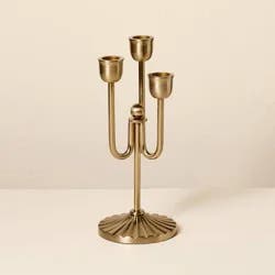Hearth & Hand with Magnolia 3ct 9.5"x4" Brass Taper Candelabra - Hearth & Hand™ with Magnolia