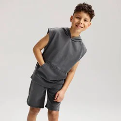 Boys' French Terry 'At the Knee' Shorts - Cat & Jack™ Charcoal Gray S