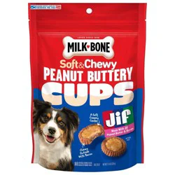 Milk-Bone Jif Peanut Butter & Bacon Filled Soft Dog Treat Cups - 11.8oz