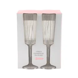 Cook With Color 4pk Plastic Champagne Flutes