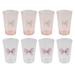 Cook With Color 8pk Disposable Cups Pink Bows