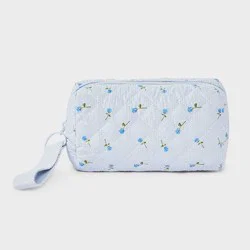 Girls' Floral Quilted Cosmetic Pouch - art class™ Blue