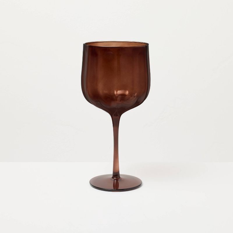 slide 1 of 4, Hearth & Hand with Magnolia 16oz Wine Glass Brown - Hearth & Hand™ with Magnolia, 16 oz
