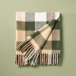 Hearth & Hand with Magnolia Throw Blanket Signature Green/Brown Plaid - Hearth & Hand™ with Magnolia