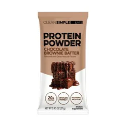 Clean Simple Eats Protein Powder Chocolate - Brownie Batter - 0.95oz/1 Stick: Whey Protein Isolate, 20g Protein