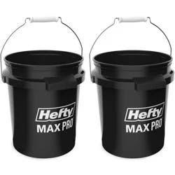 Hefty 2pk 5gal MAX PRO 90mm Bucket Black