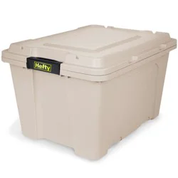 Hefty 18gal MAX PRO Stone Base Tote and Lid with Black Latch and Acid Lime Foil