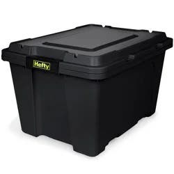 Hefty 18gal MAX PRO Black Base Tote and Lid with Black Latch and Acid Lime Foil